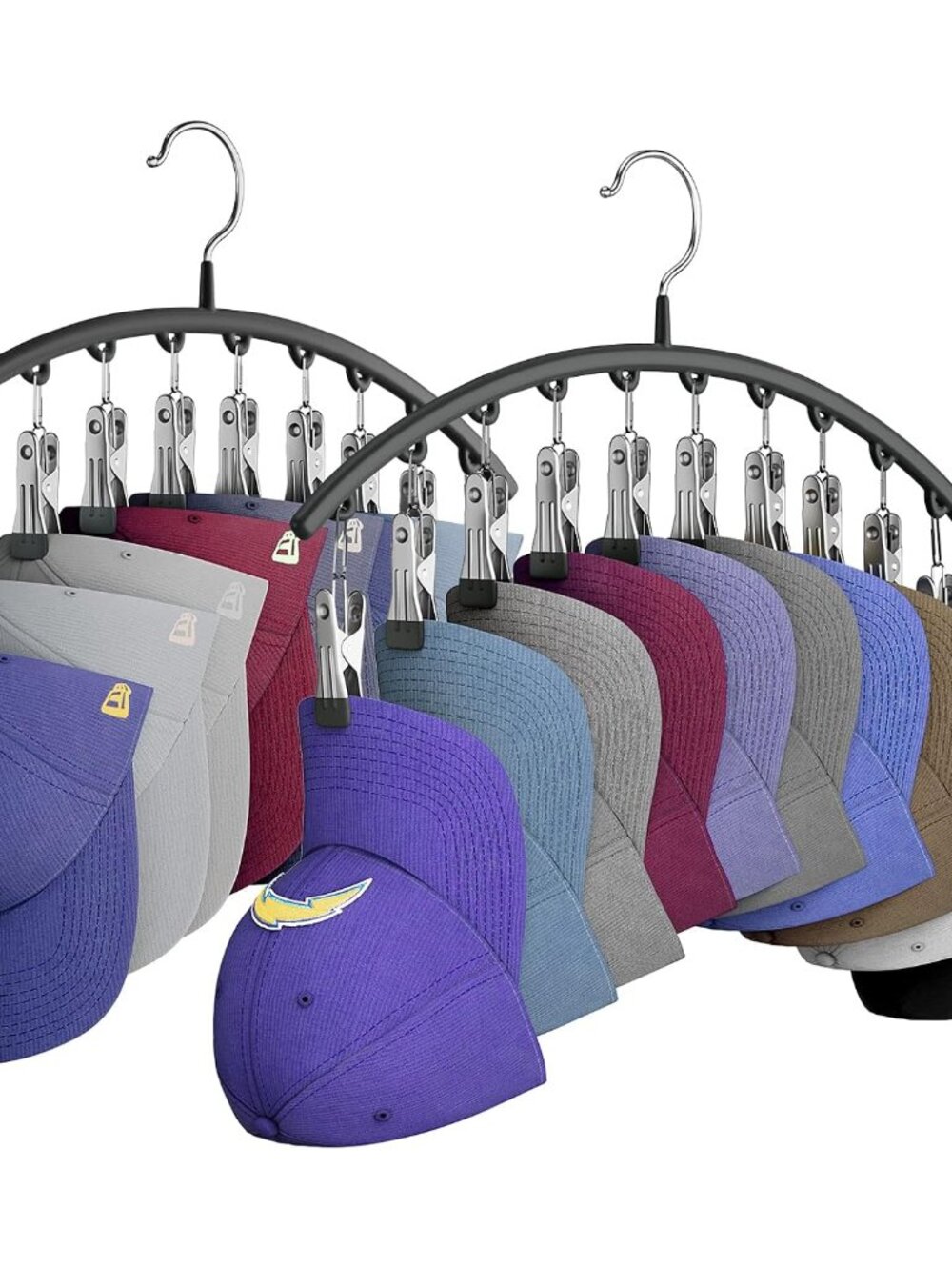 Hat Hangers for Closet,Hat Organizer Racks for Base Ball Caps 2 Pack